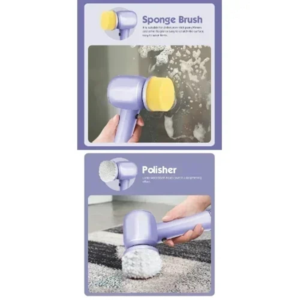 SPAZZOLA ROTANTE ELETTRICA PER PULIZIA MULTISUPERFICIE CON 4 TESTINE ERGONOMICO Q-SZ20 - 8