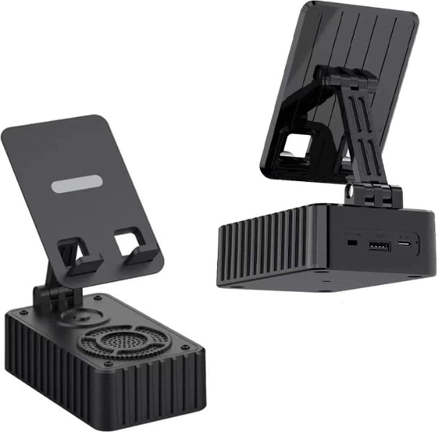 SUPPORTO PER CELLULARE CON ALTOPARLANTE WIRELESS PORTATILE REGOLABILE SCRIVANIA KMS-Z513 - 9