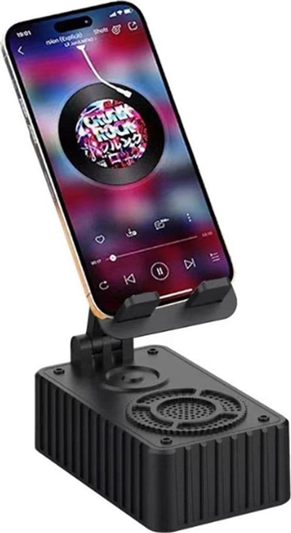 SUPPORTO PER CELLULARE CON ALTOPARLANTE WIRELESS PORTATILE REGOLABILE SCRIVANIA KMS-Z513 - 10