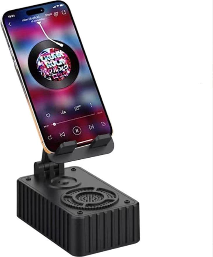 SUPPORTO PER CELLULARE CON ALTOPARLANTE WIRELESS PORTATILE REGOLABILE SCRIVANIA KMS-Z513 - 10