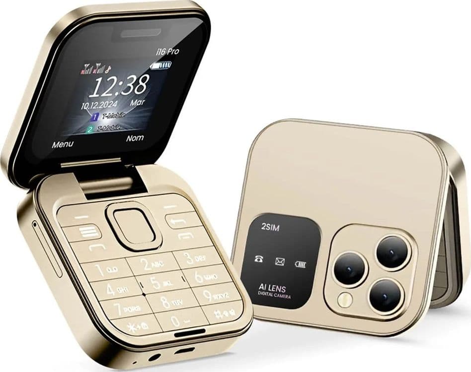 MINI FLIP TELEFONO SCHERMO 1.77" PIEGHEVOLE MULTILINGUE AD ALTA BATTERIA DUAL SIM 1000MAH - 11