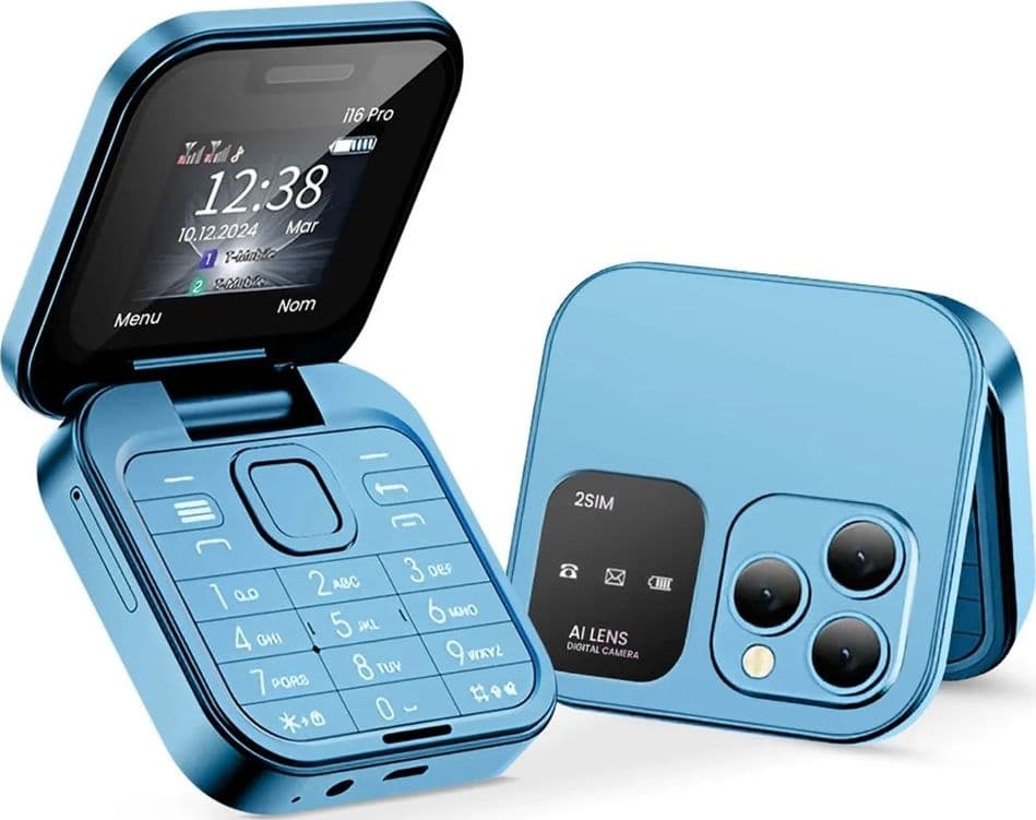 MINI FLIP TELEFONO SCHERMO 1.77" PIEGHEVOLE MULTILINGUE AD ALTA BATTERIA DUAL SIM 1000MAH - 15
