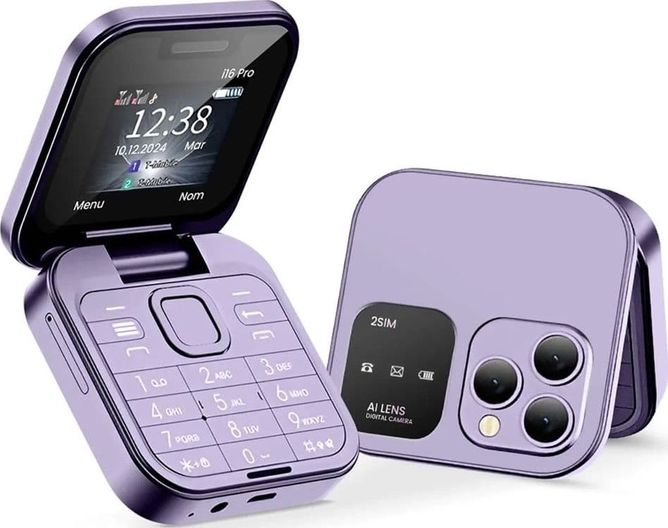 MINI FLIP TELEFONO SCHERMO 1.77" PIEGHEVOLE MULTILINGUE AD ALTA BATTERIA DUAL SIM 1000MAH - 18