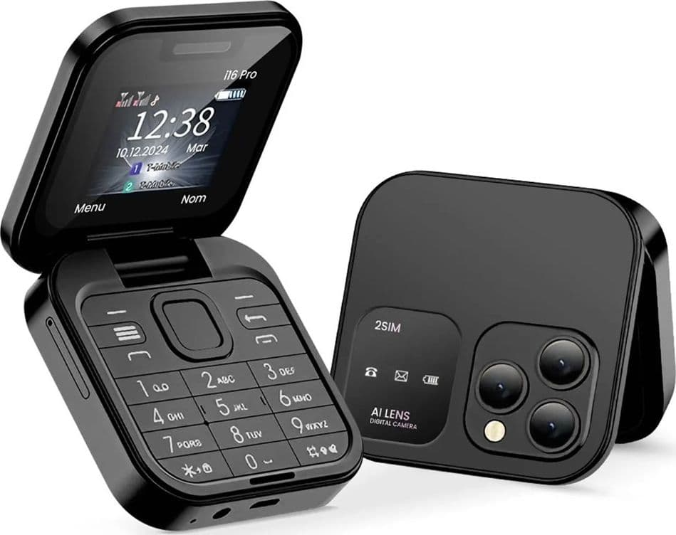 MINI FLIP TELEFONO SCHERMO 1.77" PIEGHEVOLE MULTILINGUE AD ALTA BATTERIA DUAL SIM 1000MAH - 5