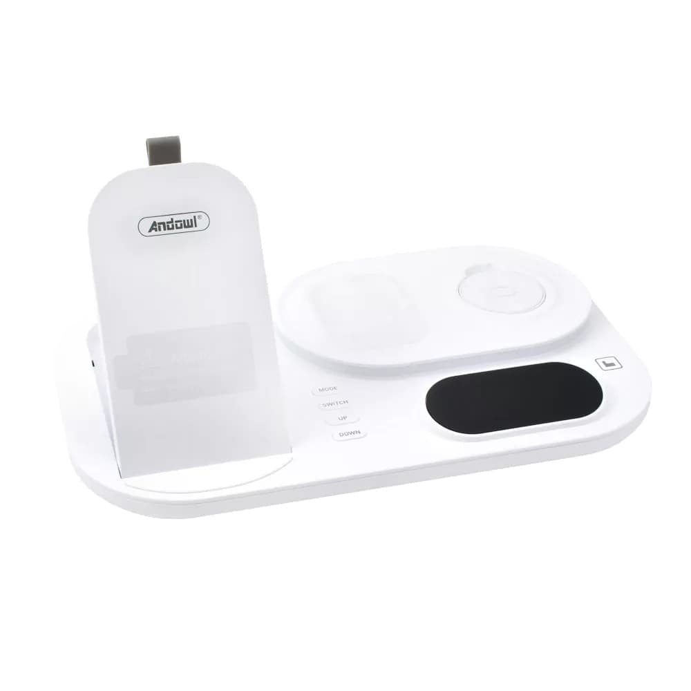STAZIONE DI RICARICA WIRELESS 4IN1 MULTIFUNZIONE 30W PER SMARTPHONE AIRPODS SMARTWATCH A06 - 11