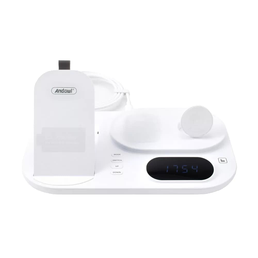 STAZIONE DI RICARICA WIRELESS 4IN1 MULTIFUNZIONE 30W PER SMARTPHONE AIRPODS SMARTWATCH A06 - 3