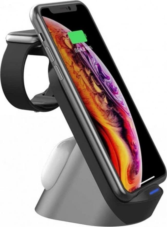 CARICABATTERIE SUPPORTO DI RICARICA RAPIDA WIRELESS 20W 3IN1 SMARTPHONE SMARTWATCH Q-WX600 - 3