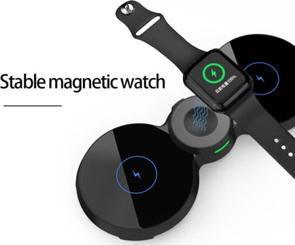 CARICATORE WIRELESS 3IN1 Q-WX700 STAZIONE DI RICARICA RAPIDA 20W PER SMARTPHONE SMARTWATCH - 5
