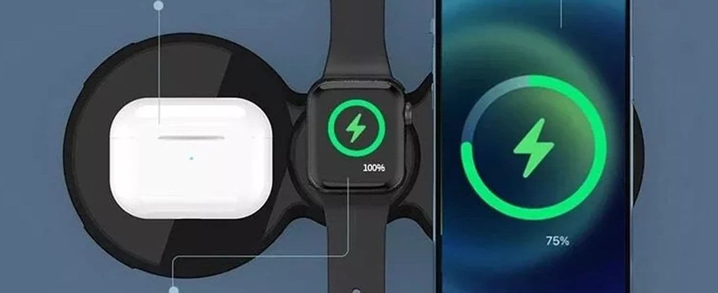 CARICATORE WIRELESS 3IN1 Q-WX700 STAZIONE DI RICARICA RAPIDA 20W PER SMARTPHONE SMARTWATCH - 10
