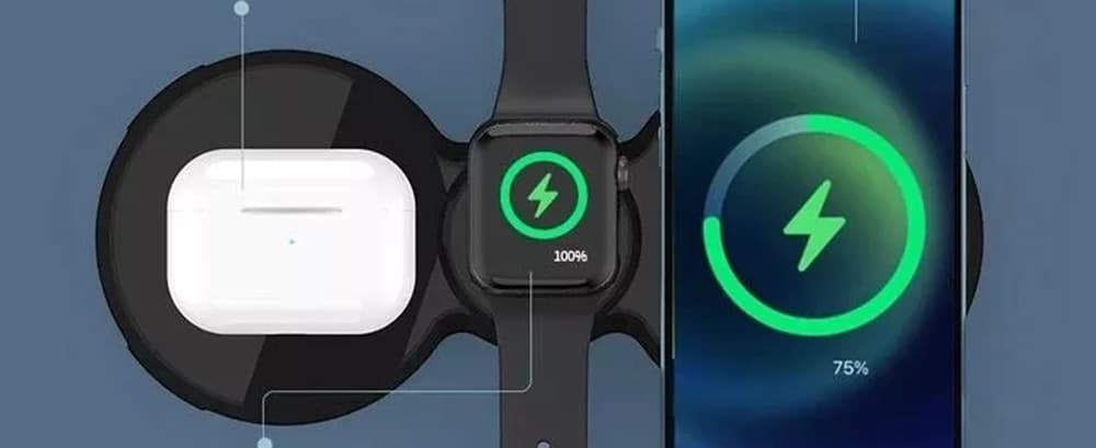 CARICATORE WIRELESS 3IN1 Q-WX700 STAZIONE DI RICARICA RAPIDA 20W PER SMARTPHONE SMARTWATCH - 10