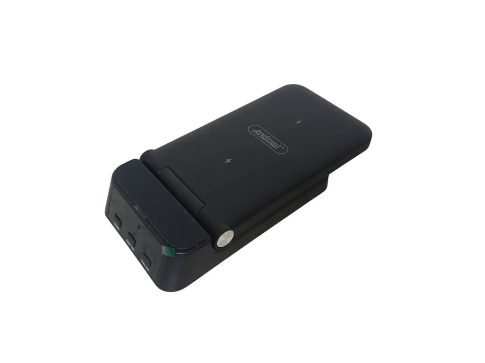 STAZIONE DI RICARICA MAGNETICA WIRELESS 25W PIEGHEVOLE 4 IN 1 CON SVEGLIA OROLOGIO A60 - 6