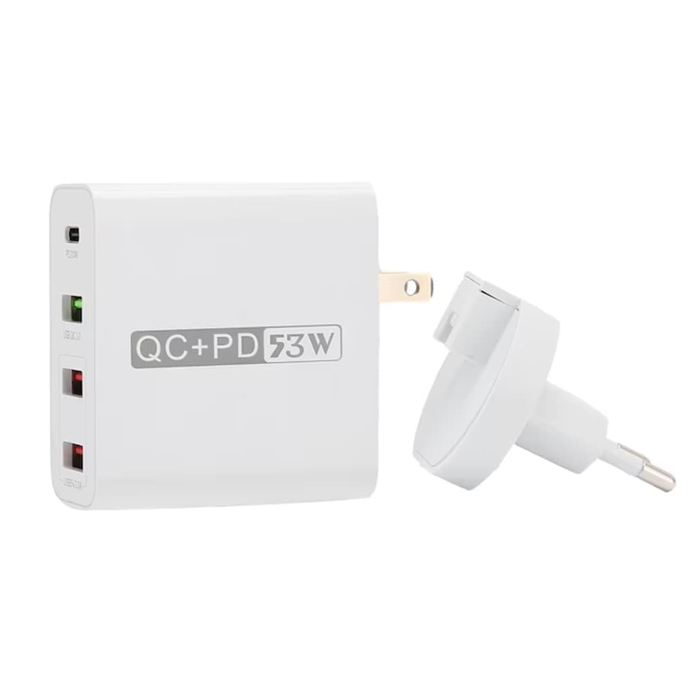 CARICABATTERIE 53 W RICARICA RAPIDA PD + QC 3.0 CON 3 PORTE USB + 1 PORTA TYPE-C WLX-A6 - 5