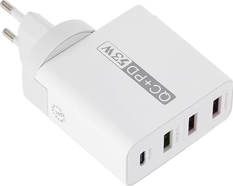 CARICABATTERIE 53 W RICARICA RAPIDA PD + QC 3.0 CON 3 PORTE USB + 1 PORTA TYPE-C WLX-A6 - 7