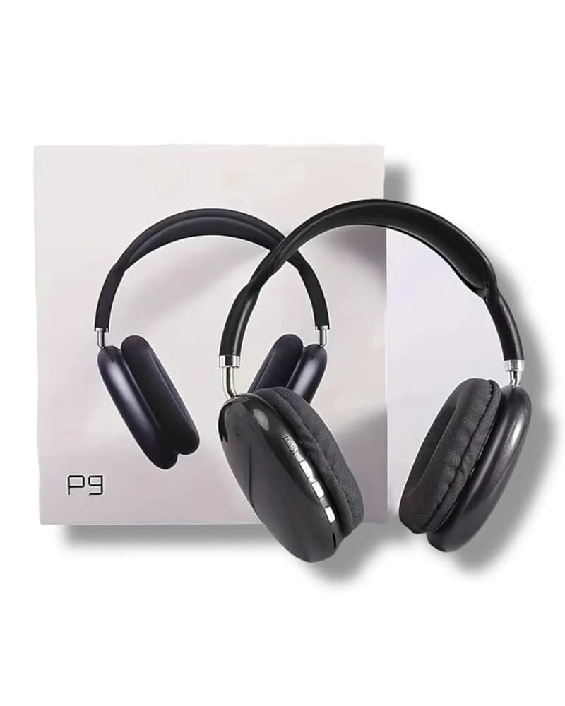 CUFFIE BLUETOOTH WIRELESS A PADIGLIONI P9 RICARICABILI MICROFONO SENZA FILI PC SMARTPHONE - 4
