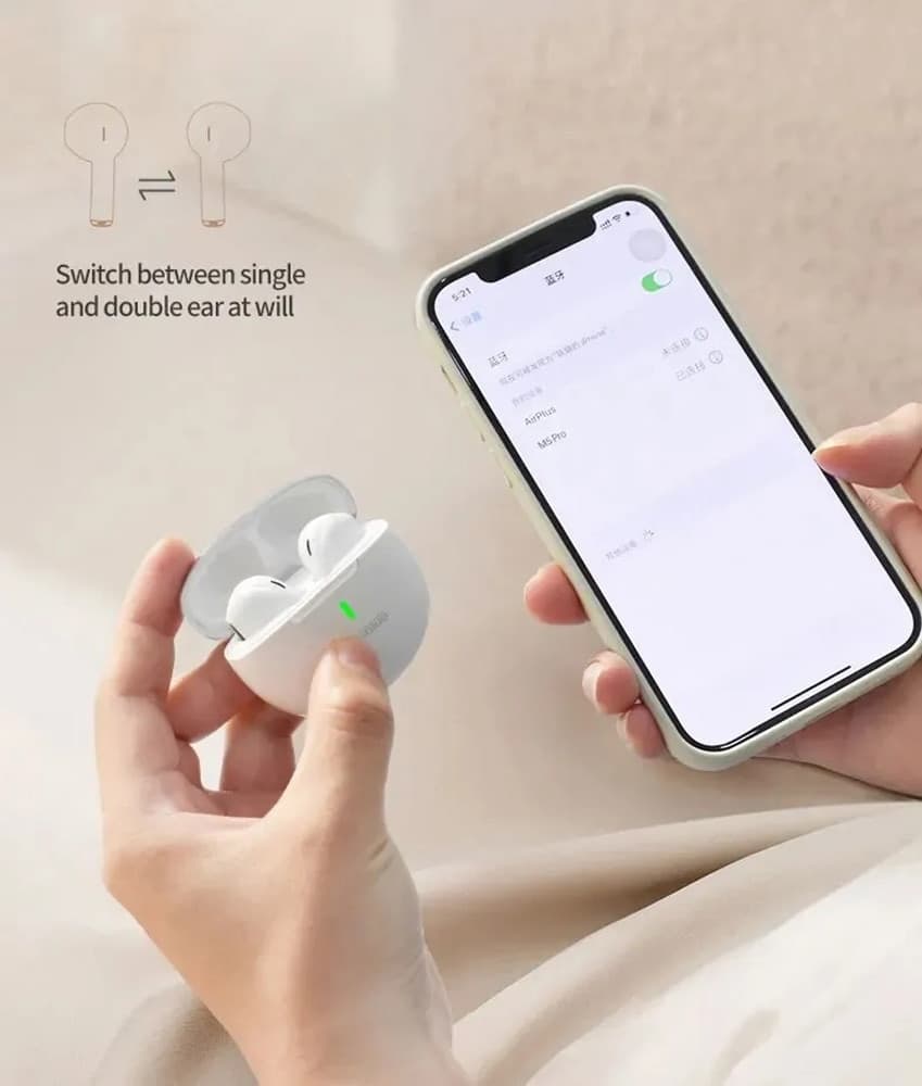 AURICOLARE CUFFIE WIRELESS TWS M5 BLUETOOTH V5.4 FUNZIONE TOUCH SENSIBILE SUONO HI-FI - 5