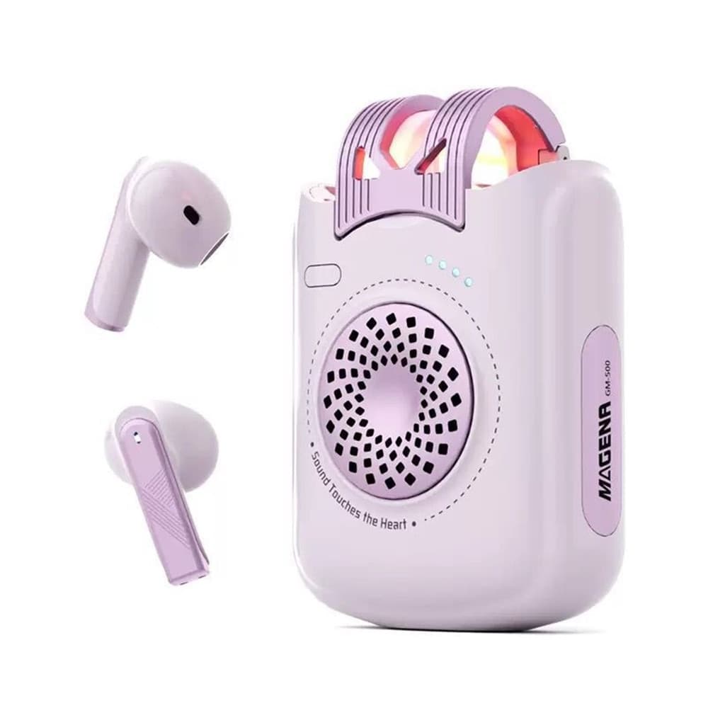 CUFFIE AURICOLARI WIRELESS BLUETOOTH CON CASSA ALTOPARLANTE GM-500 AUDIO HIFI IN-EAR TWS - 2