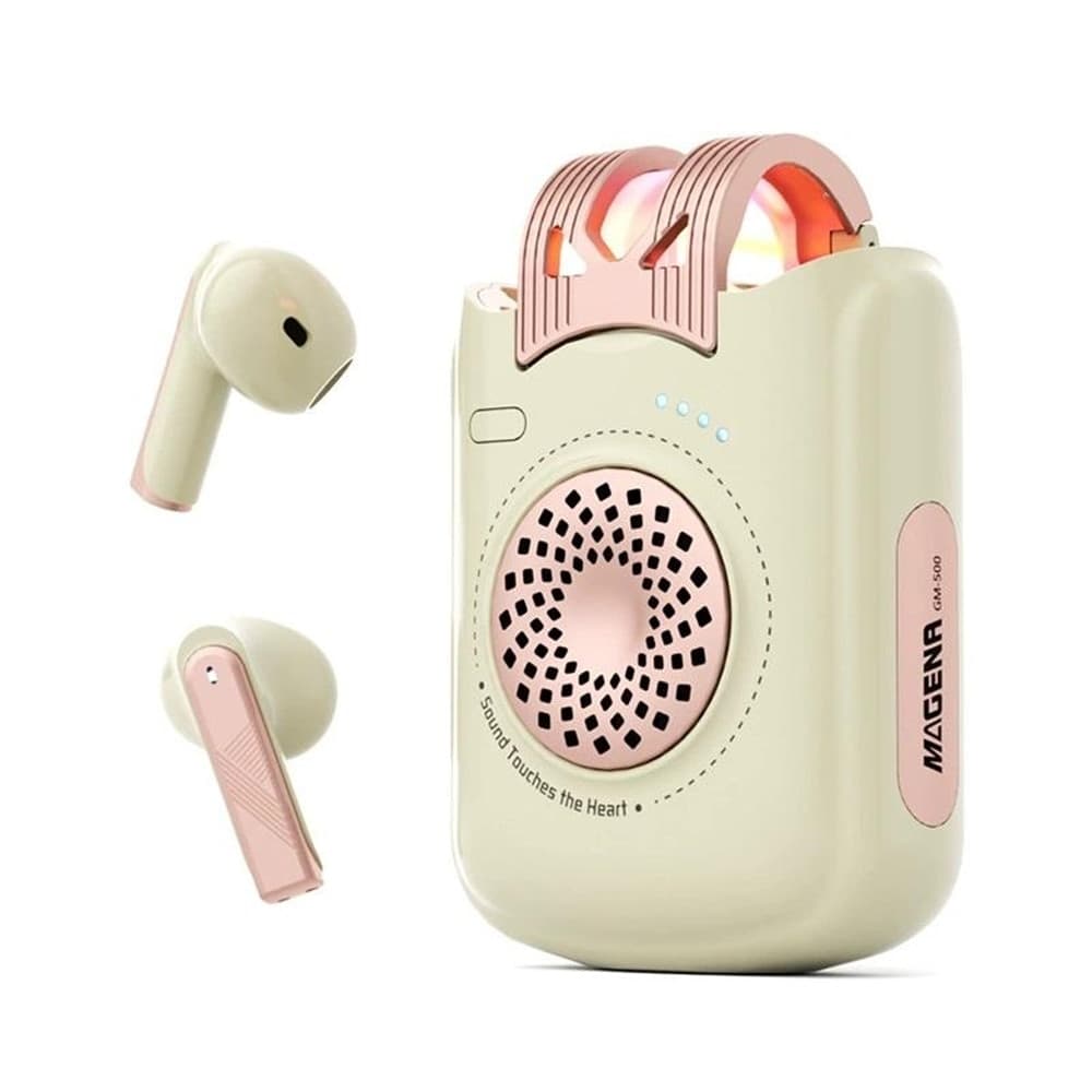 CUFFIE AURICOLARI WIRELESS BLUETOOTH CON CASSA ALTOPARLANTE GM-500 AUDIO HIFI IN-EAR TWS - 3