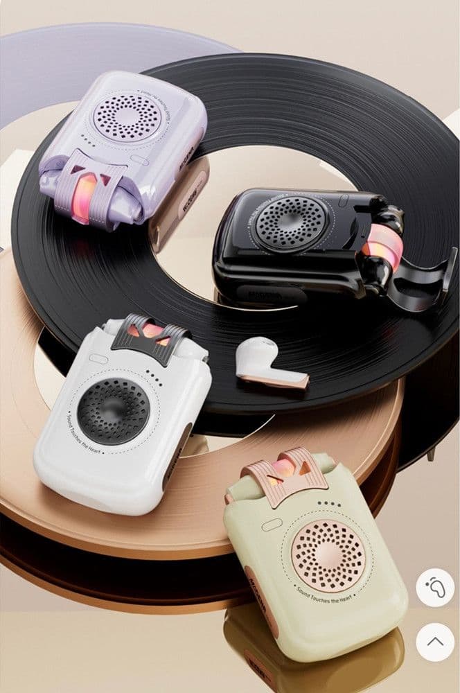 CUFFIE AURICOLARI WIRELESS BLUETOOTH CON CASSA ALTOPARLANTE GM-500 AUDIO HIFI IN-EAR TWS - 7