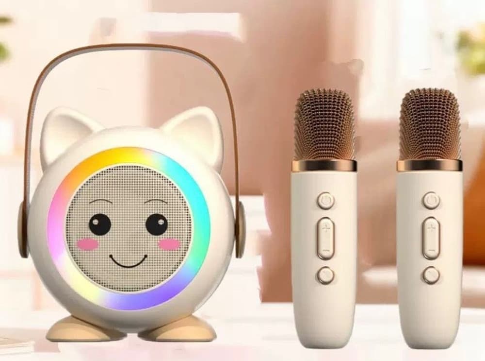 MINI CASSA BLUETOOTH PORTATILE CON 2 MICROFONI WIRELESS KARAOKE PER BAMBINI RAGAZZE REGALO - 17