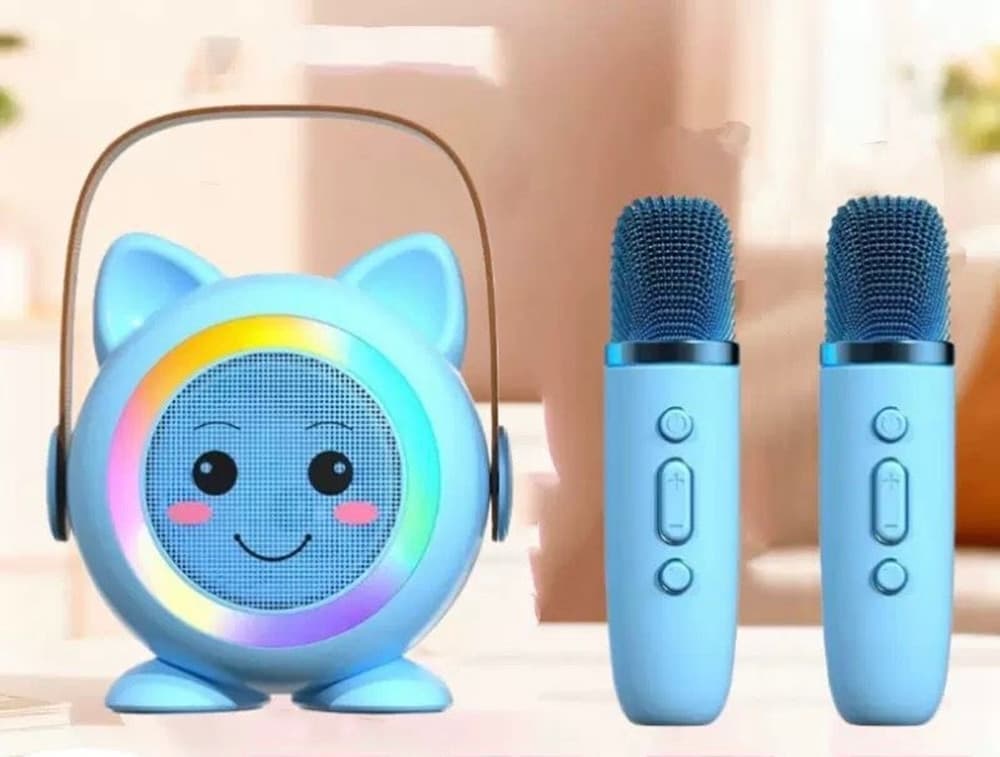 MINI CASSA BLUETOOTH PORTATILE CON 2 MICROFONI WIRELESS KARAOKE PER BAMBINI RAGAZZE REGALO - 25