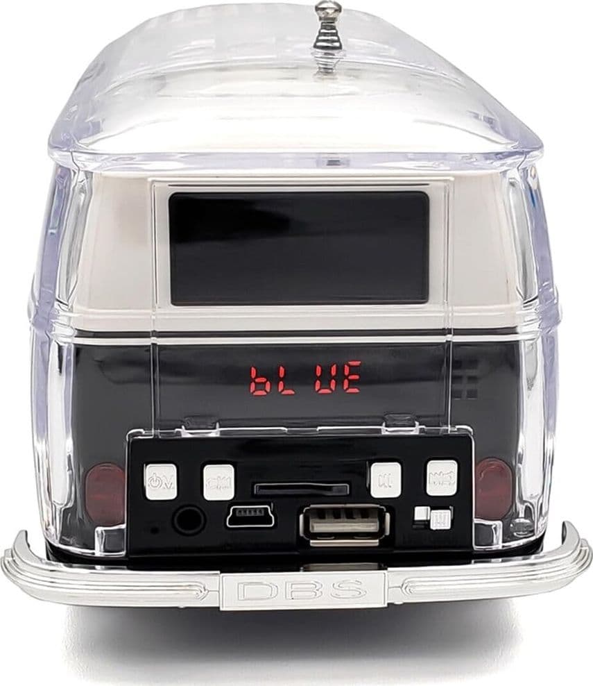 CASSA ALTOPARLANTE BLUETOOTH FORMA FURGONCINO RETRÒ PORTATILE CON LUCI LED RADIO FM USB - 2