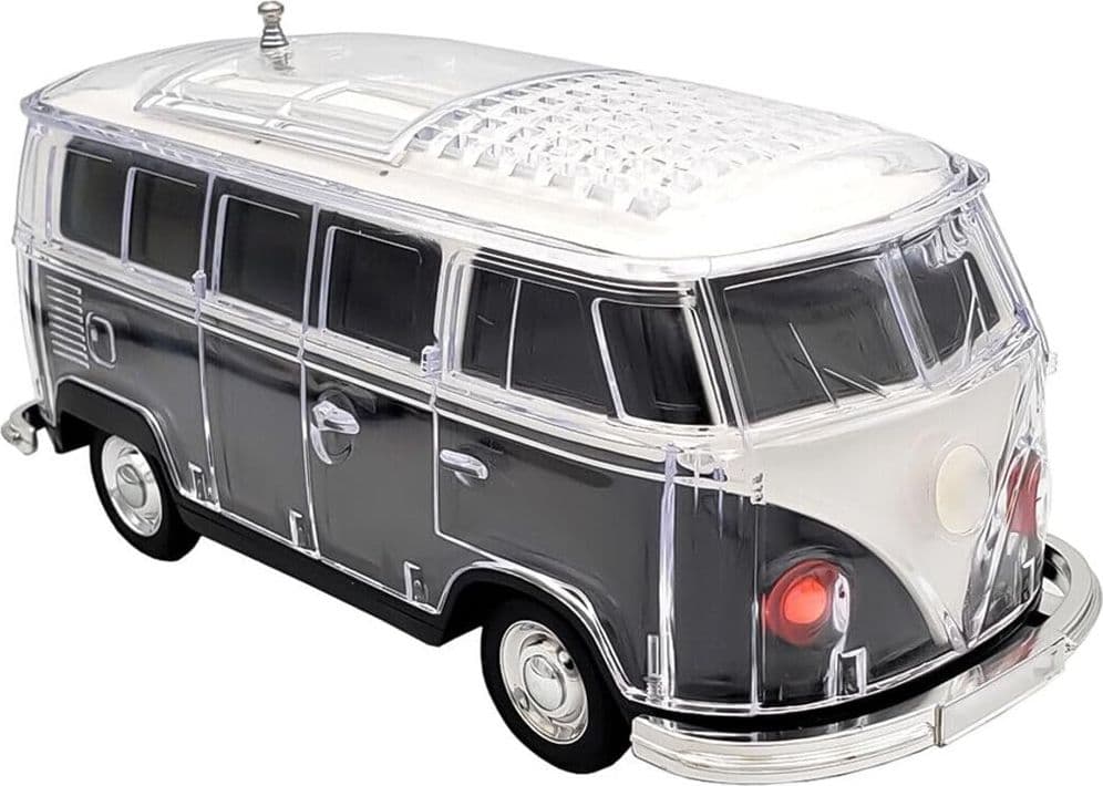 CASSA ALTOPARLANTE BLUETOOTH FORMA FURGONCINO RETRÒ PORTATILE CON LUCI LED RADIO FM USB - 4