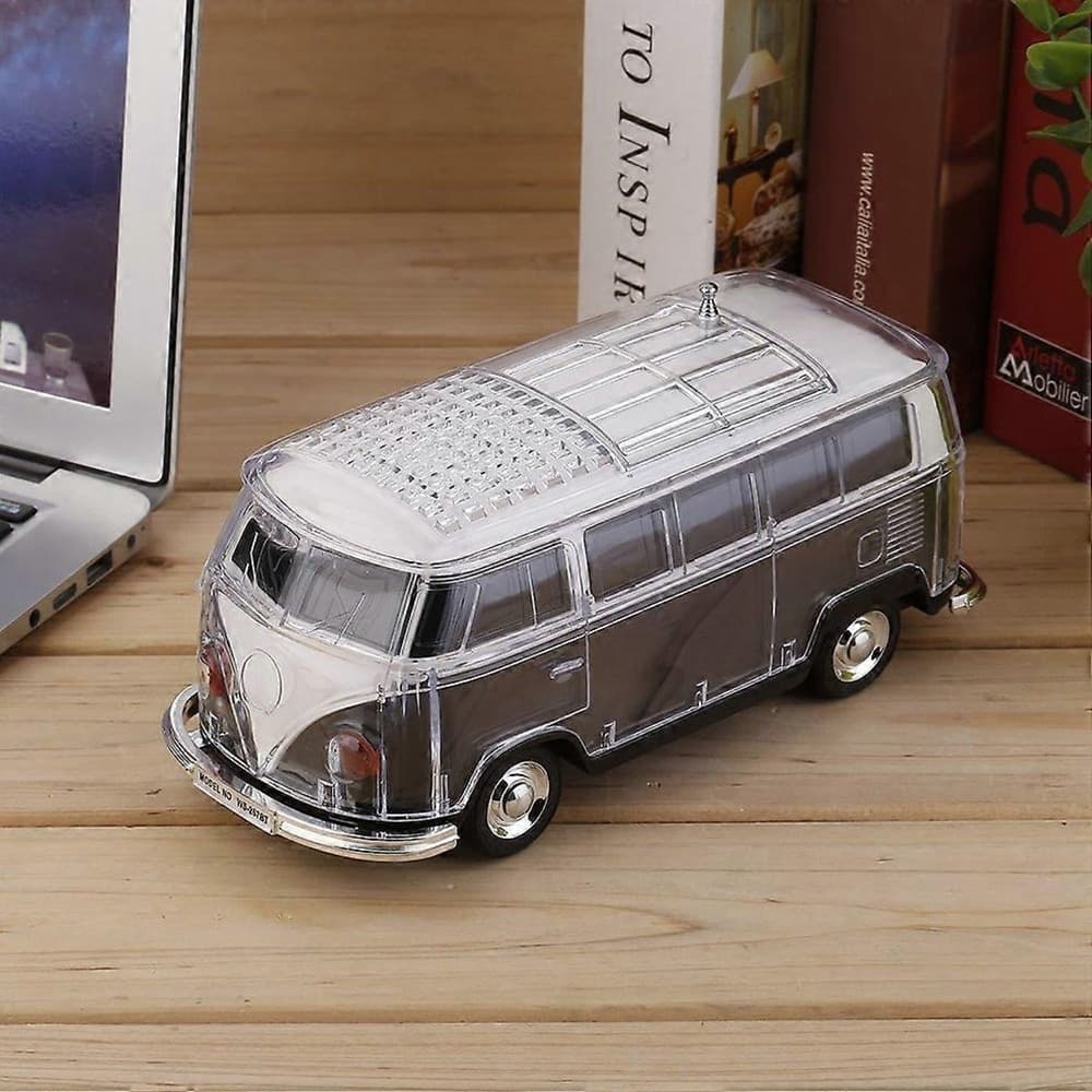 CASSA ALTOPARLANTE BLUETOOTH FORMA FURGONCINO RETRÒ PORTATILE CON LUCI LED RADIO FM USB - 10