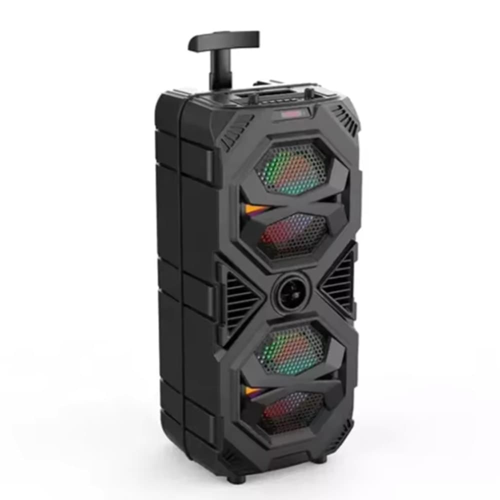ALTOPARLANTE WIRELESS PORTATILE FM KARAOKE USB TF AUX LUCI LED BLUETOOTH MICROFONO TWS - 3