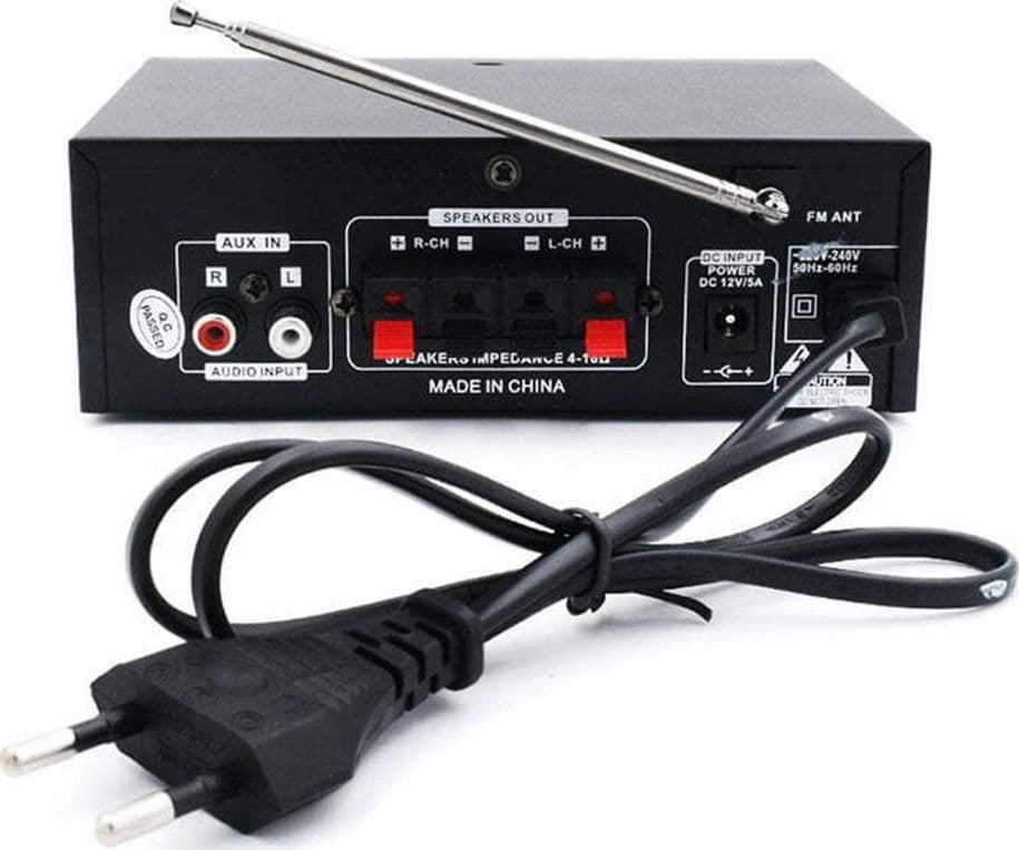 AMPLIFICATORE DI POTENZA AUDIO STEREO HI-FI Q-T110 MAX CON RIVERBERO KARAOKE TELECOMANDO - 10