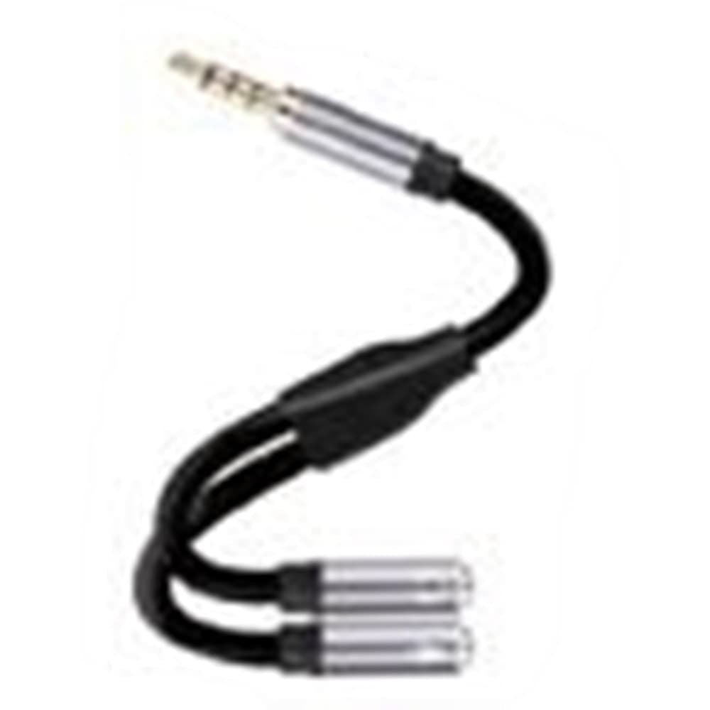 CAVO SDOPPIATORE SPLITTER TRRS DA AUX 3,5MM UNO IN DUE PER CONDIVISIONE AUDIO Q-HD73 - 4
