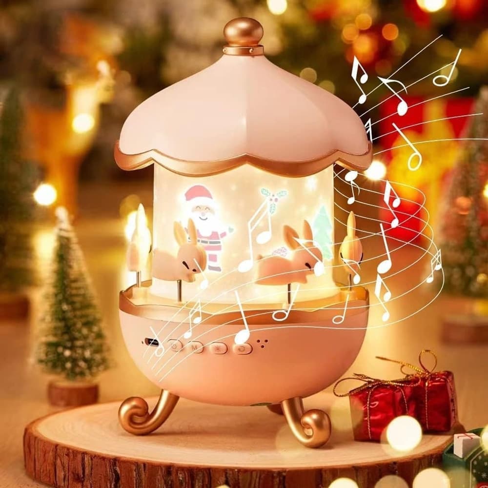 LUCE NOTTURNA PER BAMBINI PROIETTORE CIELO FORMA CONIGLIO A LED CON ROTAZIONE ALTOPARLANTE - 5