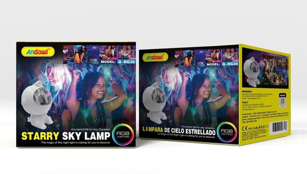 PROIETTORE LAMPADA A LED RGB CIELO STELLATO LUCE NOTTURNA FORMA ASTRONAUTA Q-RG35 - 2