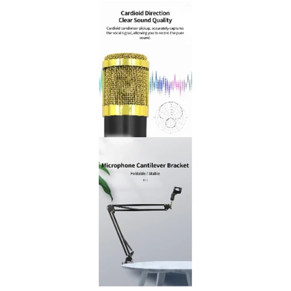 SET PROFESSIONALE CON MICROFONO A CONDENSATORE SCHEDA AUDIO Q-SK8 PER PODCAST REGISTRAZIONE - 12