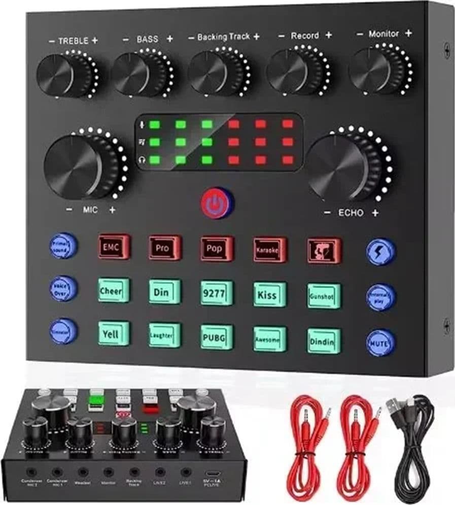 SET PROFESSIONALE CON MICROFONO A CONDENSATORE SCHEDA AUDIO Q-SK8 PER PODCAST REGISTRAZIONE - 5