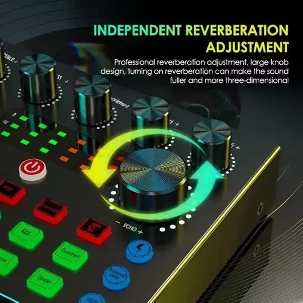 SET PROFESSIONALE CON MICROFONO A CONDENSATORE SCHEDA AUDIO Q-SK8 PER PODCAST REGISTRAZIONE - 10