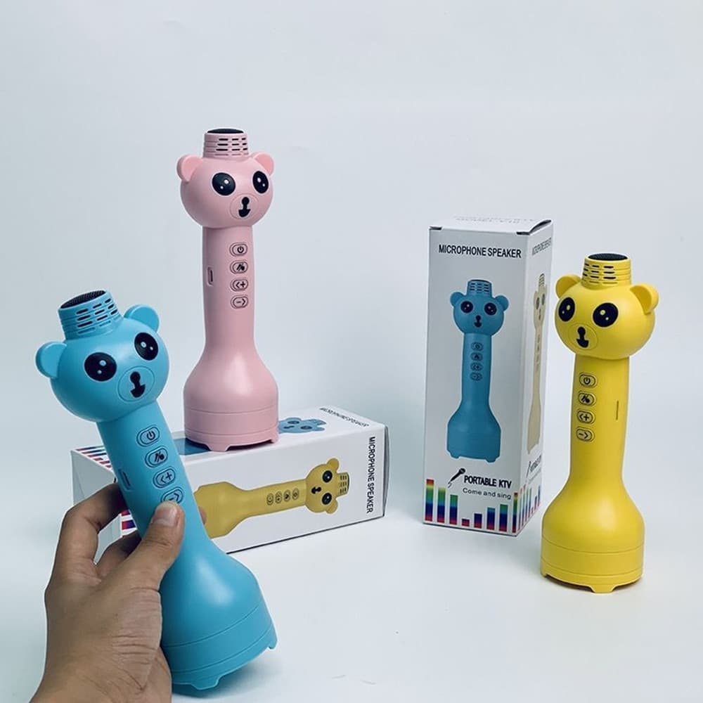 MICROFONO ALTOPARLANTE BLUETOOTH A FORMA DI ORSETTO PER BAMBINI KARAOKE WIRELESS - 2