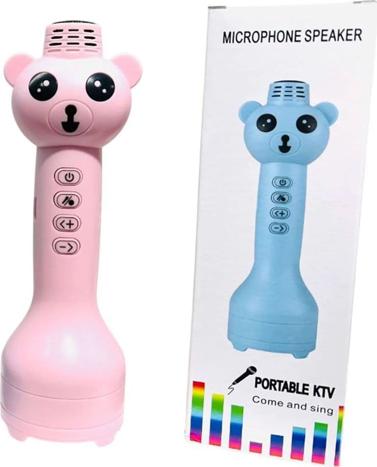 MICROFONO ALTOPARLANTE BLUETOOTH A FORMA DI ORSETTO PER BAMBINI KARAOKE WIRELESS - 3