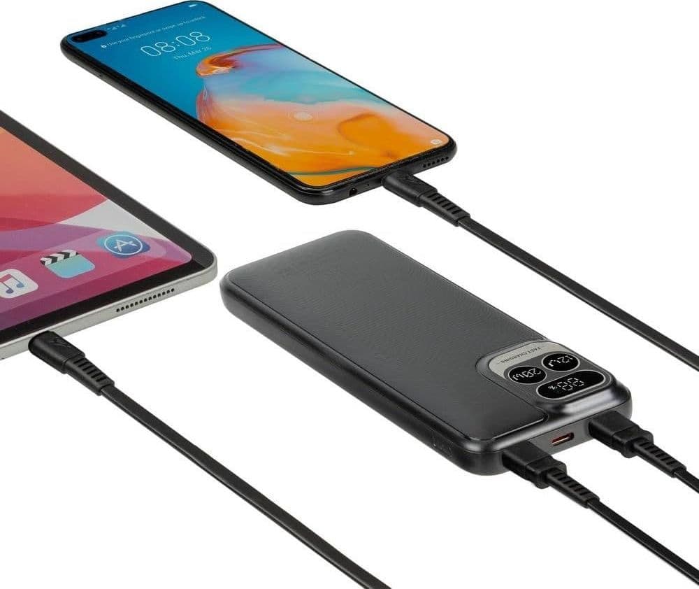 POWER BANK A RICARICA RAPIDA 15000MAH 66W CON DISPLAY LED DIGITALE 4 CAVI INTEGRATI Q-CD554 - 5