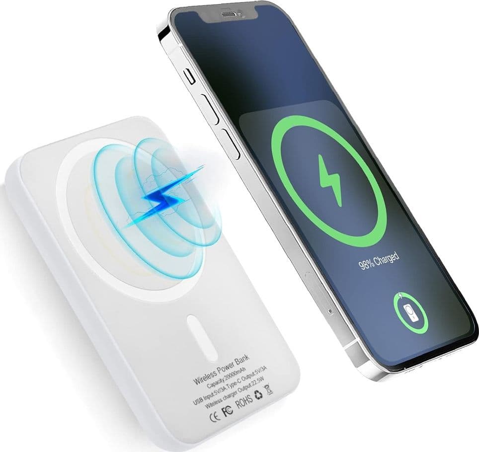 POWER BANK MAGNETICO CARICABATTERIE SMARTPHONE WIRELESS TASCABILE 20000MAH IOS ANDROID - 5