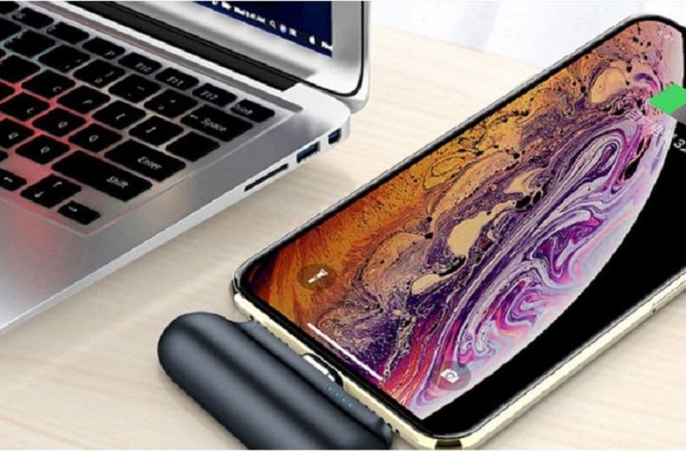 MINI POWER BANK MAGNETICO 5000MAH CARICABATTERIE PORTATILE COMPATTO CON 3 CONNETTORI 7019-3 - 5