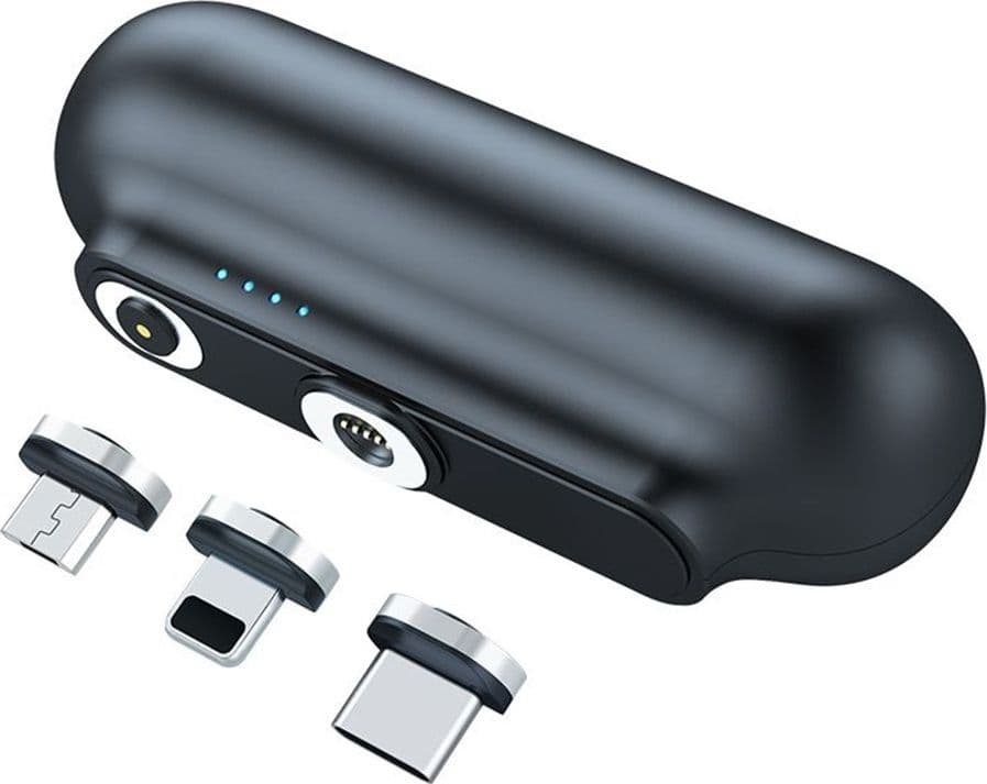 MINI POWER BANK MAGNETICO 5000MAH CARICABATTERIE PORTATILE COMPATTO CON 3 CONNETTORI 7019-3 - 6