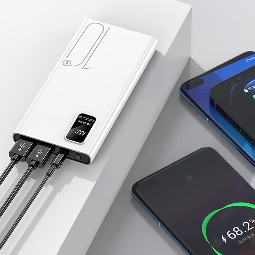POWER BANK 10000MAH RICARICA VELOCE 4 INGRESSI USB TYPE-C MICRO USB TORCIA Q-CD220 PD22.5W - 3
