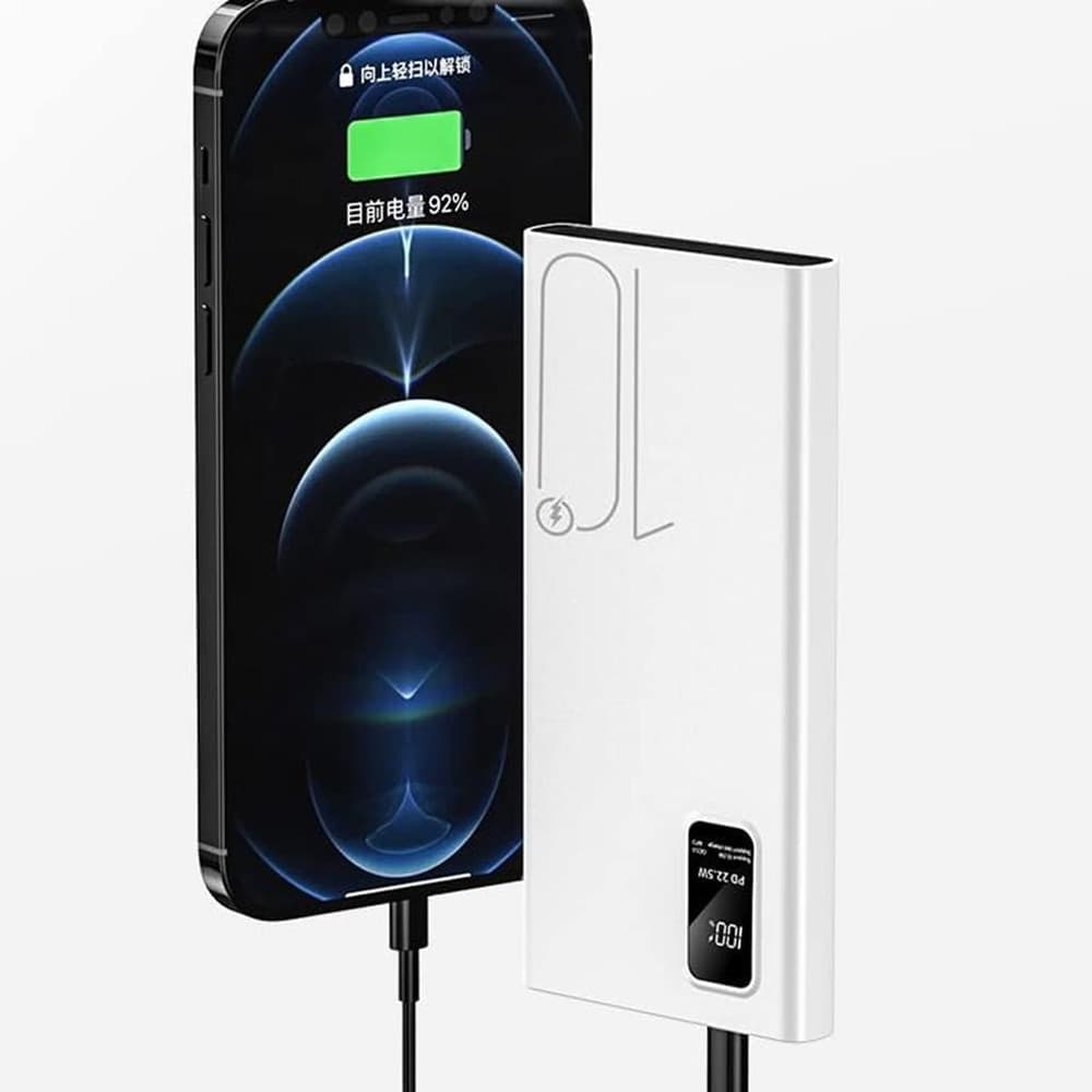 POWER BANK 10000MAH RICARICA VELOCE 4 INGRESSI USB TYPE-C MICRO USB TORCIA Q-CD220 PD22.5W - 4