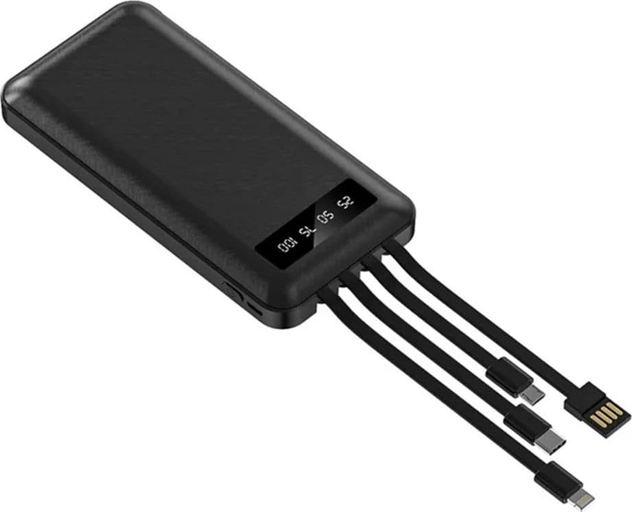 POWER BANK PORTATILE RICARICA RAPIDA CON CAVI MICRO USB TYPE-C IOS USB 10000MAH Q-CD703 - 9