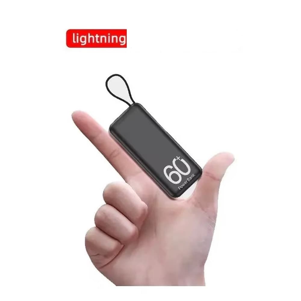 POWER BANK PORTATILE MINI BATTERIA ESTERNA 6500MAH RICARICA RAPIDA CAVO LIGHTNING Q-CD632 - 6
