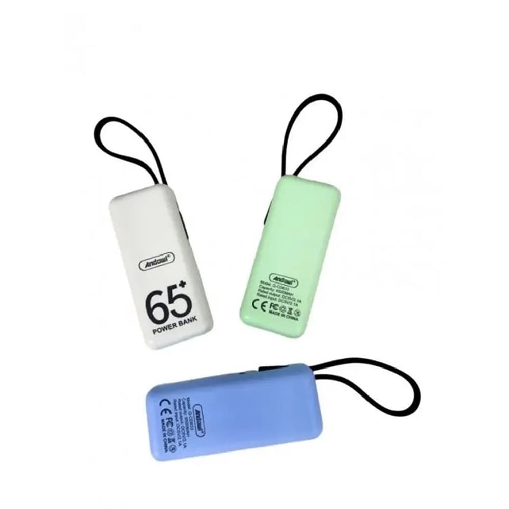 POWER BANK PORTATILE MINI BATTERIA ESTERNA 6500MAH RICARICA RAPIDA CAVO TYPE-C Q-CD633 - 4
