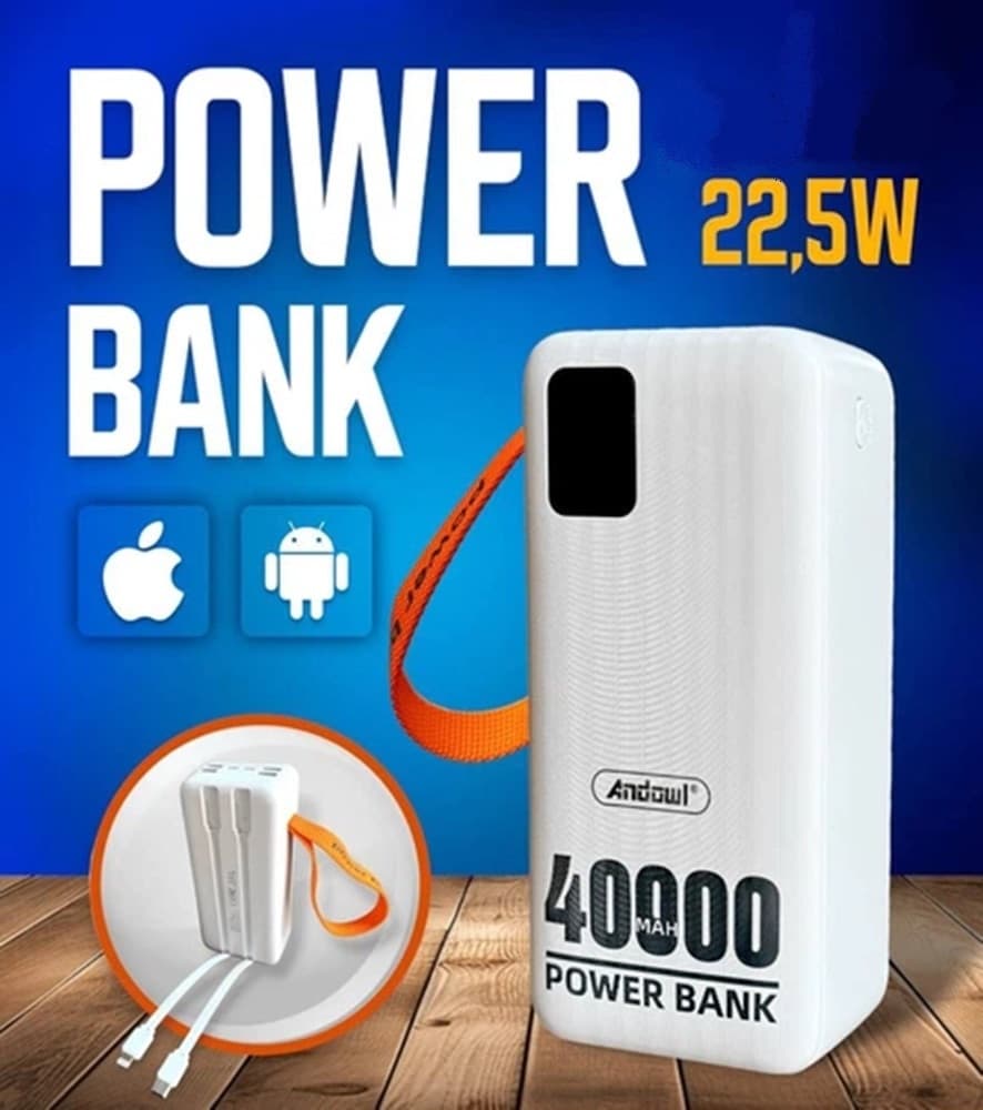 POWERBANK Q-TD81 CARICABATTERIE PORTATILE ALTA CAPACITÀ 40000MAH 5V/2,1A SMARTPHONE TABLET - 5
