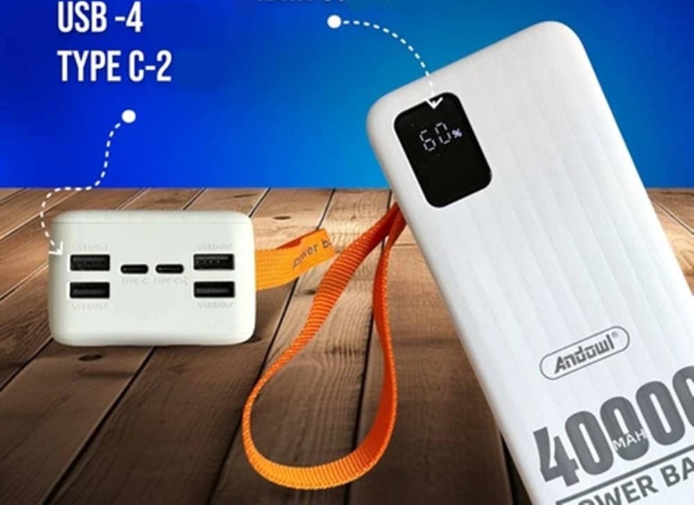 POWERBANK Q-TD81 CARICABATTERIE PORTATILE ALTA CAPACITÀ 40000MAH 5V/2,1A SMARTPHONE TABLET - 6