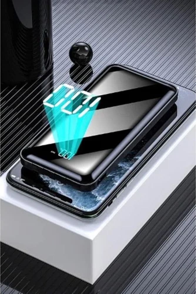 POWER BANK 12000 MAH CON PORTA USB CAVI INTEGRATI DISPLAY LED RICARICA RAPIDA Q-DC110 - 11