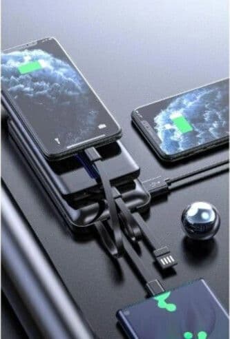 POWER BANK 12000 MAH CON PORTA USB CAVI INTEGRATI DISPLAY LED RICARICA RAPIDA Q-DC110 - 6